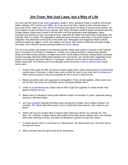 Jim Crow: Not just laws, but a way of life