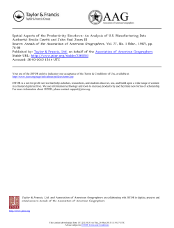 Spatial Aspects of the Productivity Slowdown