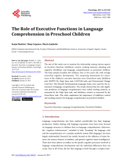 The Role of Executive Functions in Language Comprehension in