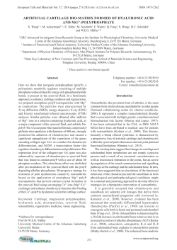 artificial cartilage bio-matrix formed of hyaluronic acid