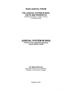 CJ Medhat, Judicial System in Iraq, review of legislation