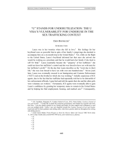“u” stands for underutilization: the u visa`s vulnerability for underuse