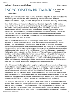 daimyo | Japanese social class