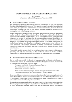 indoctrination in linguistics education
