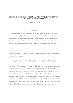 SEQUENCES OF {0,1}−POLYNOMIALS WITH EXPONENTS IN