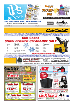 Happy Cub Cadet SNOW BLOWER CLEARANCE SALE