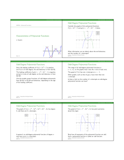 Characteristics of Polynomial Functions Odd