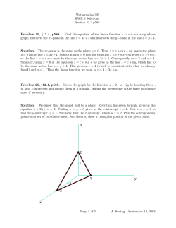 Mathematics 205 HWK 3 Solutions Section 12.4 p588 Problem 19