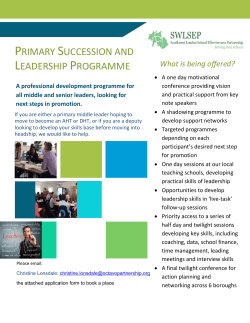 PRIMARY SUCCESSION AND LEADERSHIP PROGRAMME