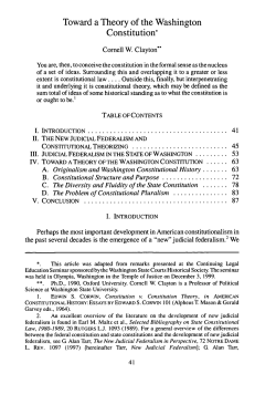 Toward a Theory of the Washington