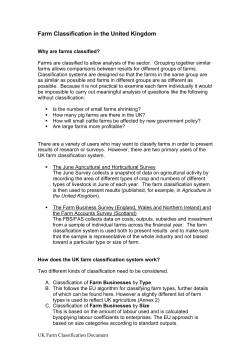 Agricultural and Farm Classification in the