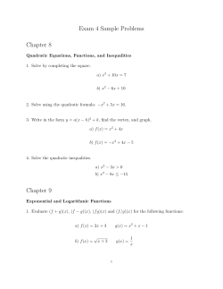 Exam 4 Sample Problems Chapter 8 Chapter 9