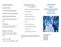 Study Abroad in Morocco Intensive Arabic Language Summer 2016