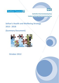 Sefton`s Health and Wellbeing Strategy 2013