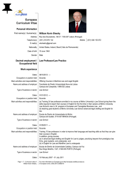 Europass CV - Faculdade de Direito da Universidade Nova de Lisboa