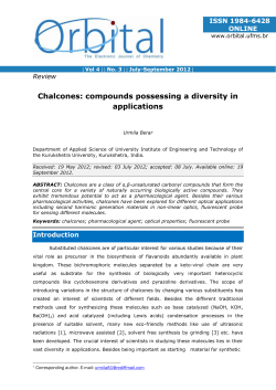 Chalcones: compounds possessing a diversity in applications