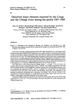 Dissolved major elements exported by the Congo and the Ubangui