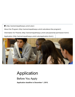Application - Wolverine Pathways