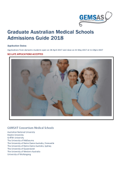 2018 Medicine GEMSAS Admissions Guide v1.7