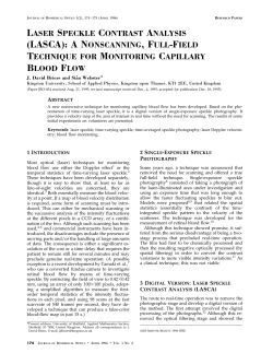 LASER SPECKLE CONTRAST ANALYSIS (LASCA): A