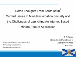 Current Issues in Mine Reclamation Security