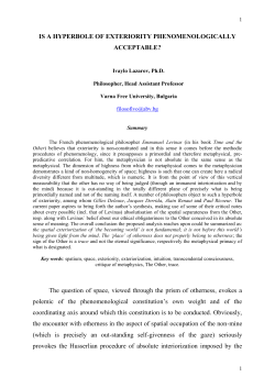 is a hyperbole of exteriority phenomenologically - e