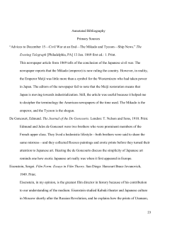 Annotated Bibliography