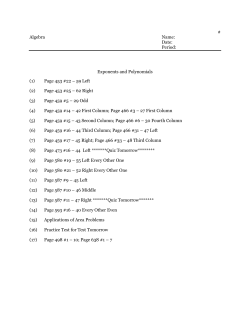 Algebra 1 Unit 5 Exponents Notes