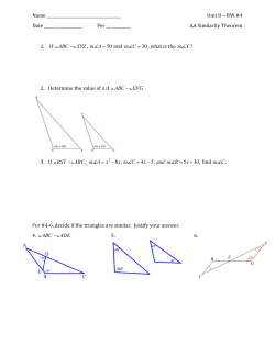 Name Unit 8 &ndash; HW #4 Date Per ______ AA Similarity Theorem
