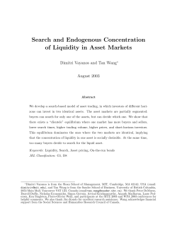 Search and Endogenous Concentration of Liquidity in Asset Markets