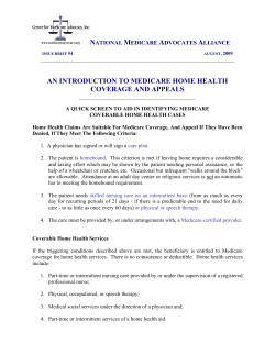 an introduction to medicare home health coverage and appeals