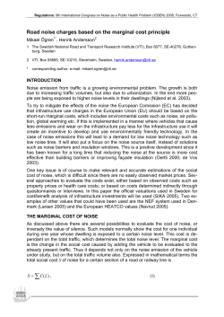 Road noise charges based on the marginal cost principle
