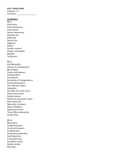 Unit 1 Study Guide Chapters 1-3 Test Date: Vocabulary