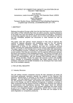 THE EFFECT OF COMPETITIVE CAPACITY ALLOCATION ON UK