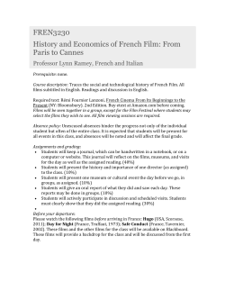 FREN3230 History and Economics of French Film: From Paris to
