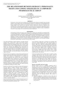 the relationship between burnout, personality traits and coping