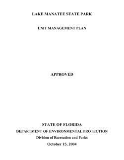 Lake Manatee State Park - Florida Department of Environmental