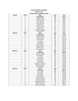 Eastern Express Swimming Men 11 to 12 All Time Top 10 LCM Best