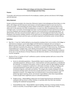 Criminal Background Check Policy - University of Wisconsin