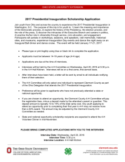 2017 Presidential Inauguration Scholarship Application
