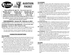 AUDITION PACKET