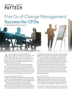Five Cs of Change Management Success for CFOs