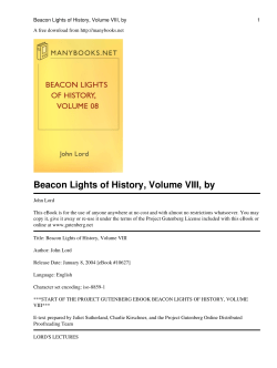 Beacon Lights of History, Volume VIII, by
