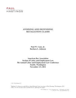 avoiding and defending retaliation claims