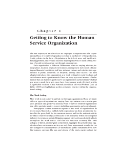 Getting to Know the Human Service Organization