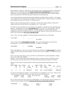 Dimensional Analysis