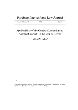 Applicability of the Geneva Conventions to "Armed Conflict"
