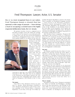 Fred Thompson: Lawyer, Actor, U.S.Senator