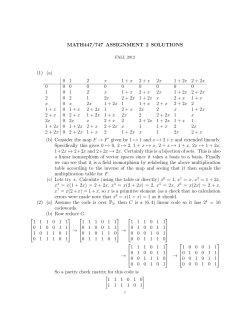 MATH447/747 ASSIGNMENT 2 SOLUTIONS (1) (a) 0 1 2 x 1 + x 2 +