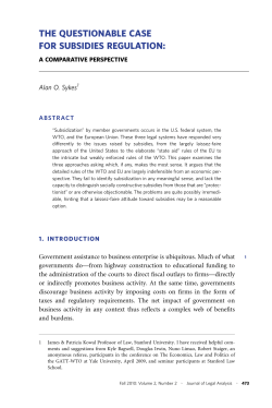 the questionable case for subsidies regulation